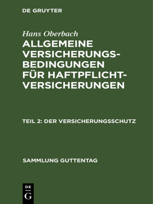 cover image of Der Versicherungsschutz